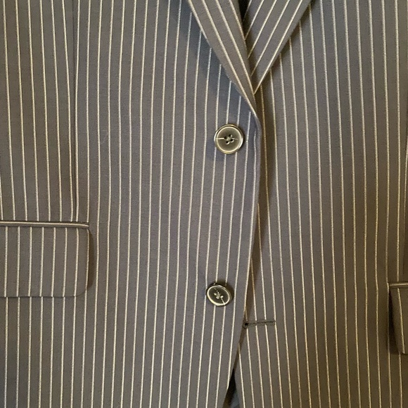 Men’s blue pinstripe coat custom from gariane Dallas-VITALE BARBERIS CANONICO - Picture 11 of 11